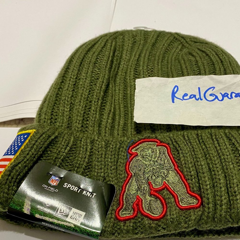 RARE Nwt 100% New Era 2017 New England Patriots Salute To Service Sport Knit Hat
